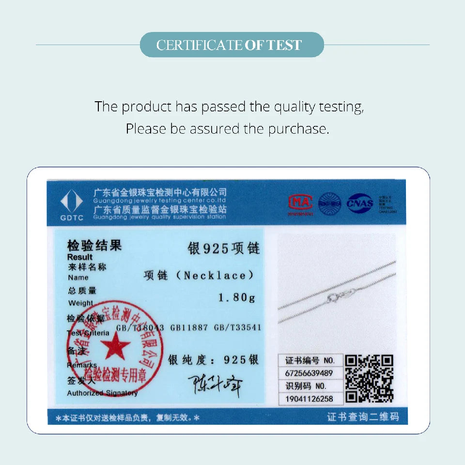 BAMOER 925 Sterling Silver Box Chain Necklace for Women Girls – 0.8mm Solid Gold Over Super Thin & Strong Chain