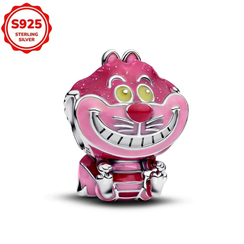 New Disney 925 Sterling Silver Cheshire Cat & Dumbo Charms – Original Bracelet Beads DIY Pendant Halloween Jewelry Gift