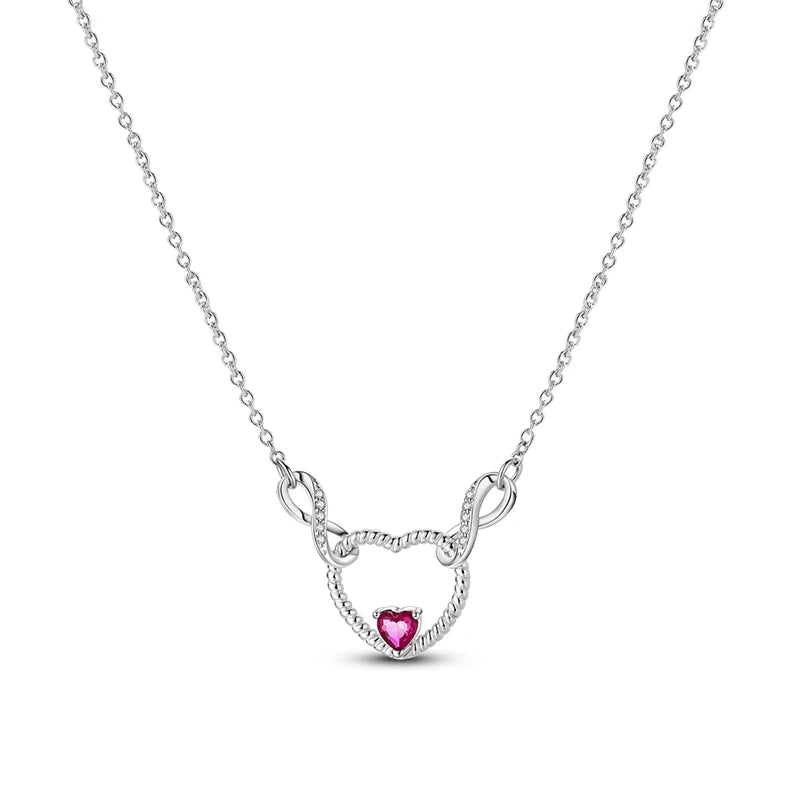925 Sterling Silver Purple Infinite Love Heart Planet Necklace | Elegant Women’s Fashion Jewelry Birthday Gift