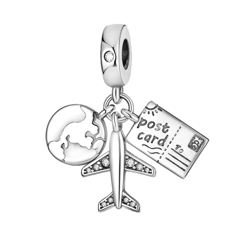 925 Sterling Silver Family Butterfly & Airplane Dangle Beads | Fit Original Charm Bracelets | DIY Women Jewelry Making