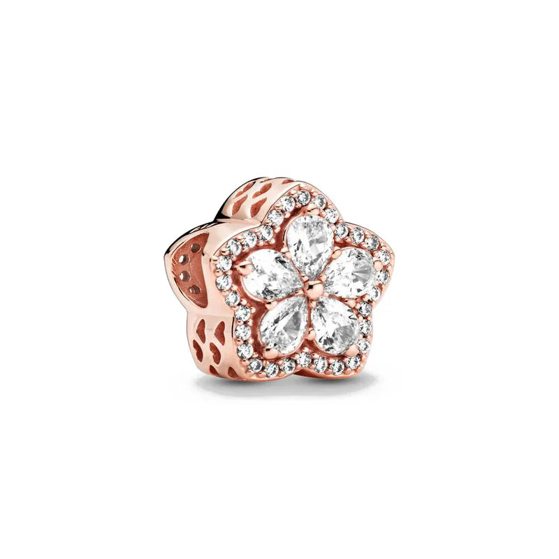 Hot Selling Rose Gold Firefly & Key Pendant Bead | 925 Sterling Silver Charm for Original European Bracelet