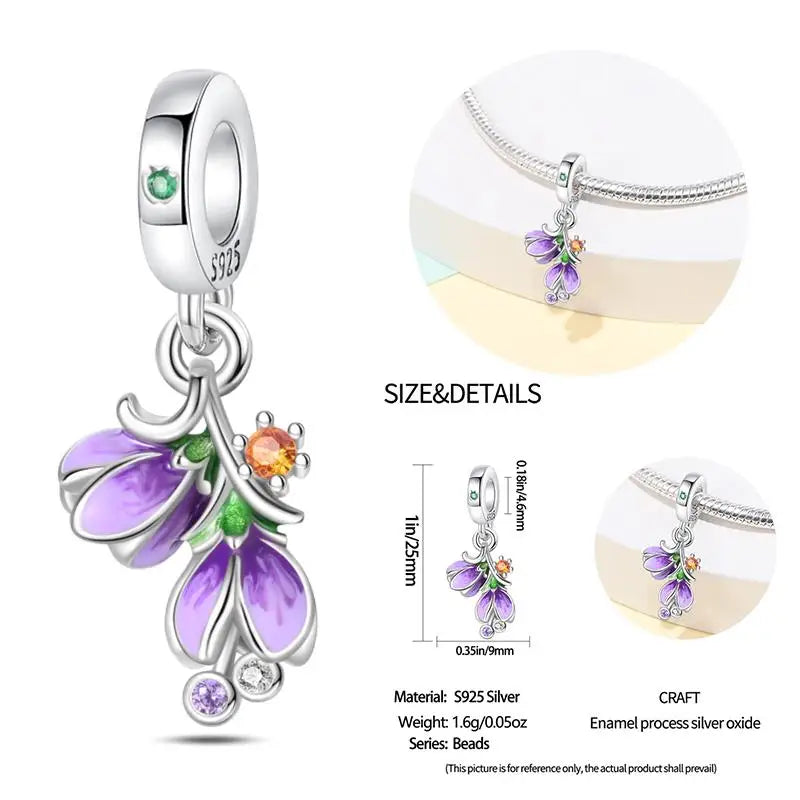 925 Sterling Silver Flying Bird & Butterfly Safety Chain Charm Beads for Original 3mm Bracelet – DIY Jewelry Gift