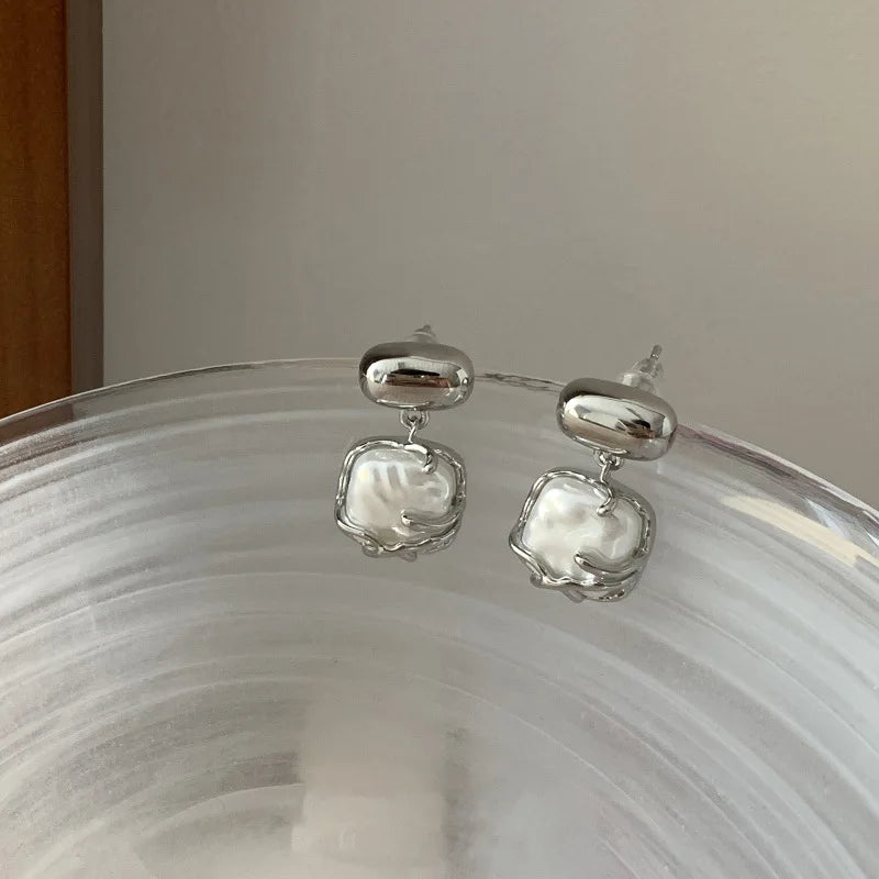 VENTFILLE 925 Sterling Silver Asymmetric Lava Earrings – Women’s Hip Hop Luxury Jewelry