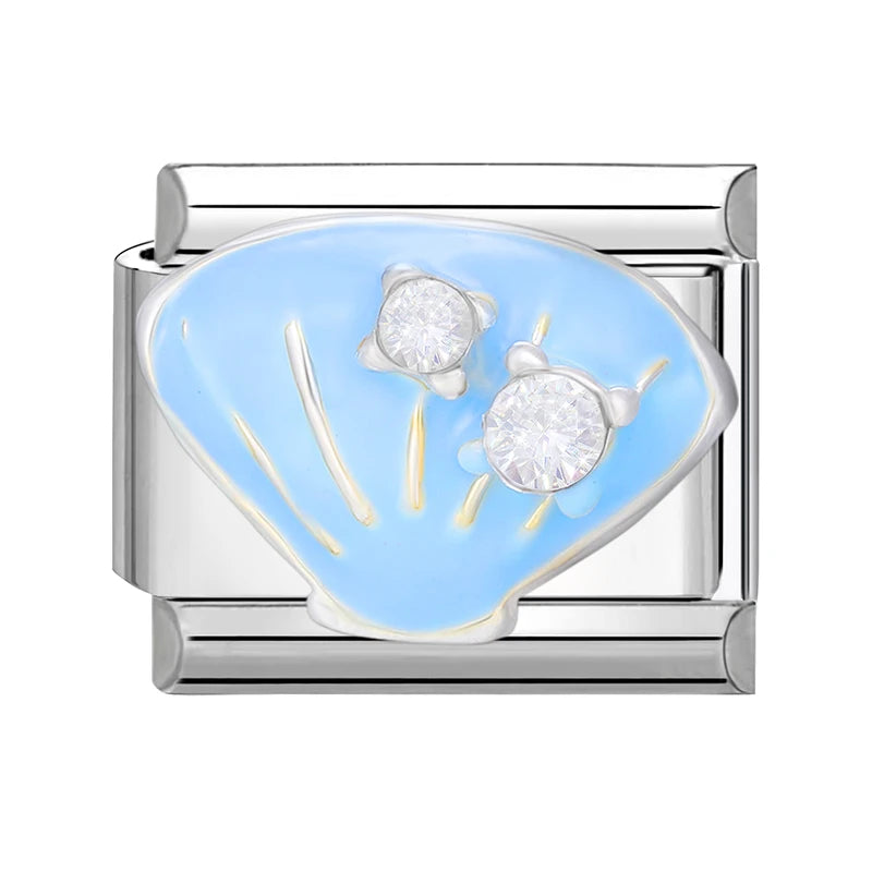 2025 Original Zircon Bow Knot Star Cherry Italian Charm | Stainless Steel 9mm Links DIY Modular Bracelet Jewelry Wholesale