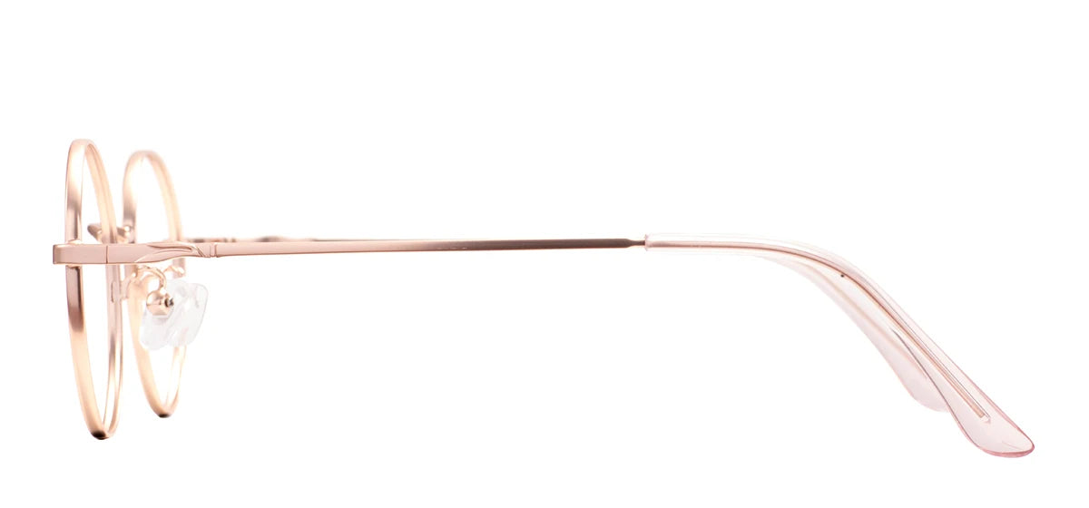 Colorful Round Metal Pink Glasses Frame – Luxury Unisex Full Rim Prescription Eyewear