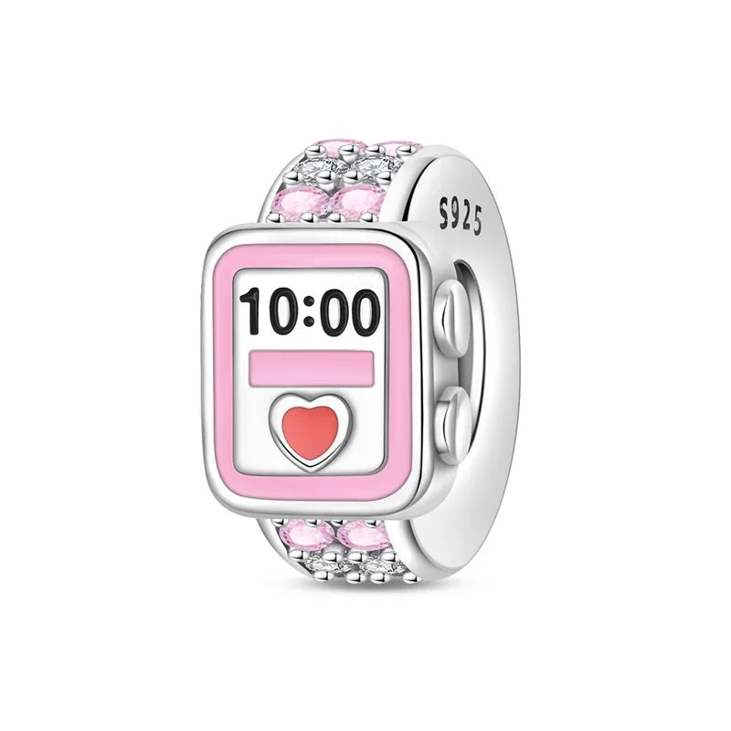 Original 925 Sterling Silver Charms | Bag, Earphone, Magic Cube, Watch & Games Console Beads for Bracelets & Necklaces