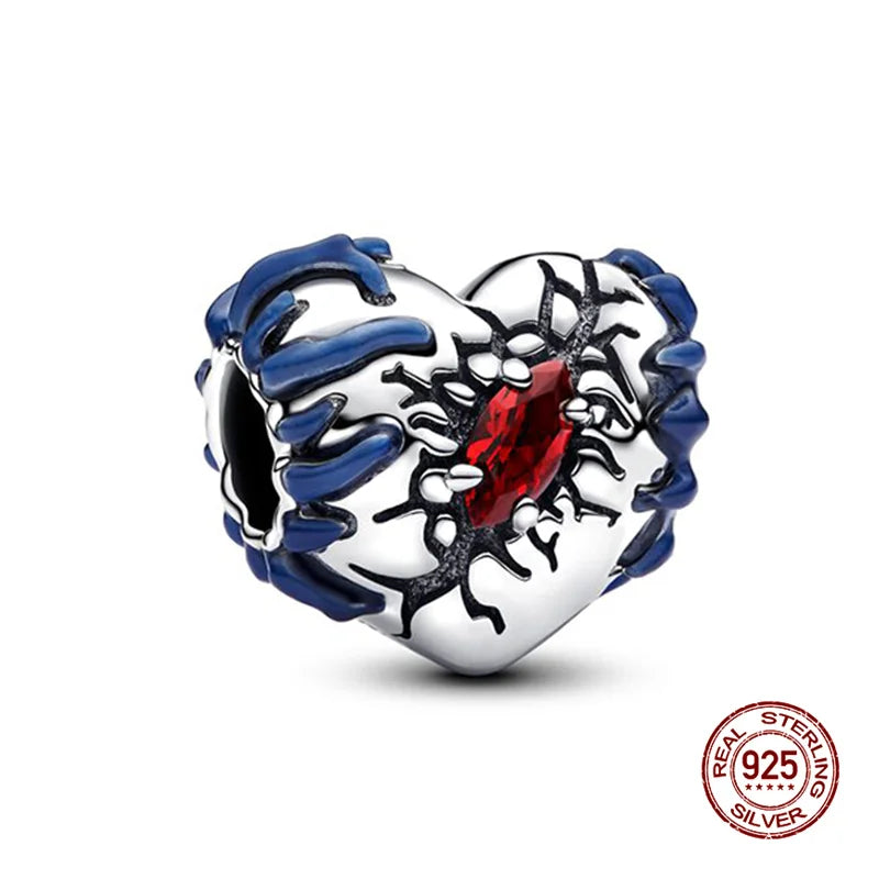 Original 925 Silver Colorful Heart Charm Beads | Fit 3mm Bracelets & Necklaces, Women’s DIY Fine Jewelry Gift