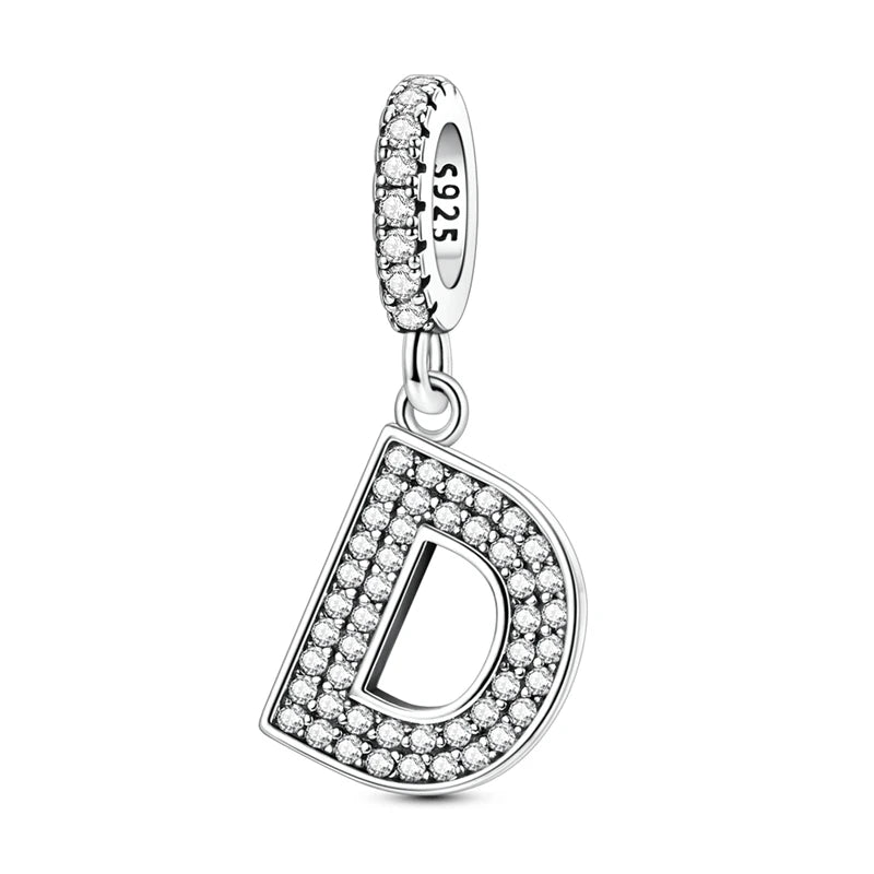 New 26 A–Z Letter Charms Beads 925 Sterling Silver | Alphabet Pendant Fit Original Bracelet Women Jewelry Gift