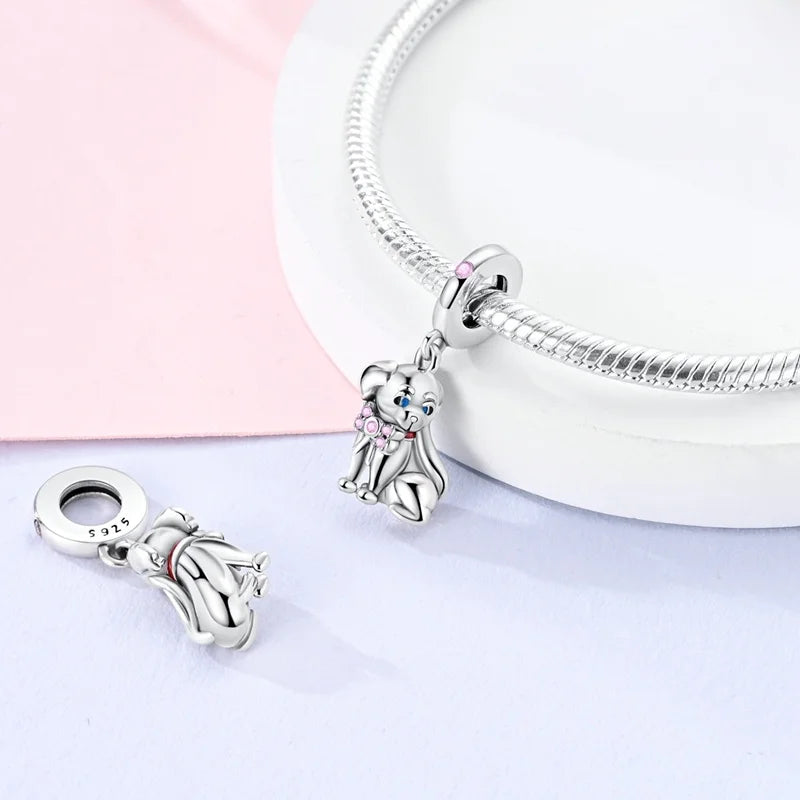 Cute Pet Kitten Puppy Sheep Charms | Fit 925 Original Pandora Bracelets | Colorful Zircon Beads DIY Jewelry Gift