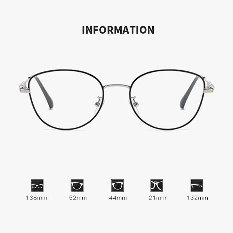 2025 New Fashion Cat Eye Glasses – Popular Non-Face Frame Myopia Eyewear | Light-Discolored Lenses Glasses 050