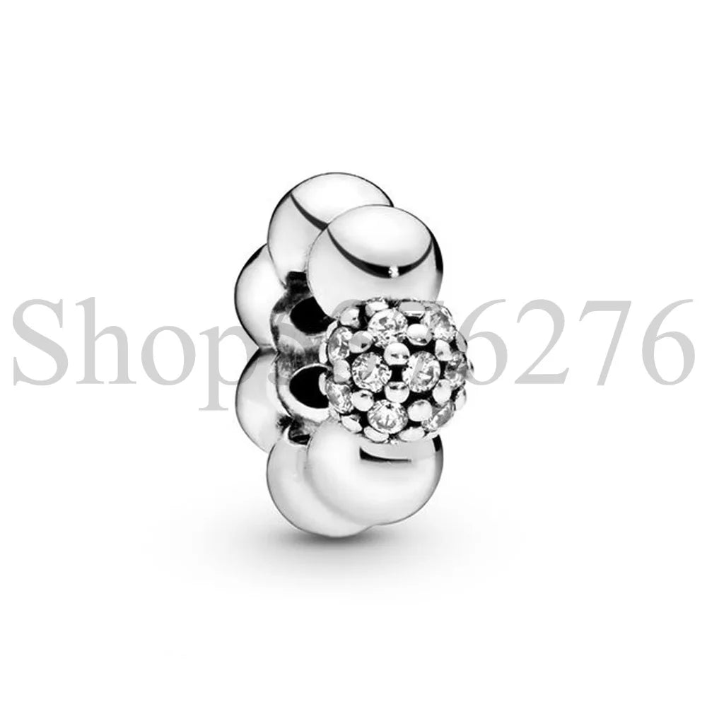 925 Sterling Silver Dazzling Daisy Flower Spacer Charm | Forget Me Not Bead for Women Bracelet DIY Jewelry Gift