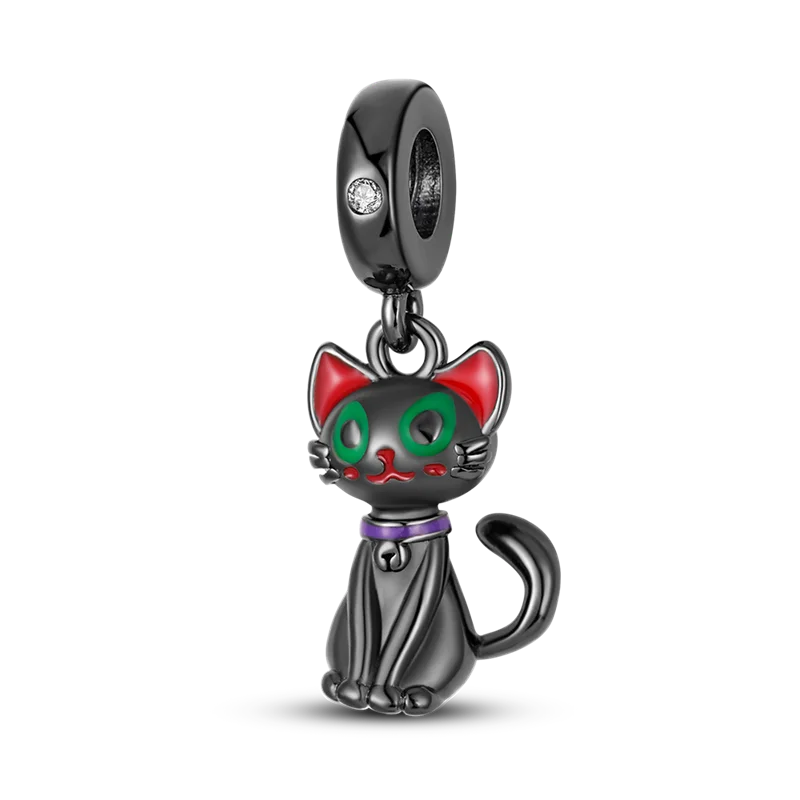 925 Sterling Silver Halloween Skull Bat Pumpkin Charm | Fit Original Bracelet & Necklace DIY Jewelry