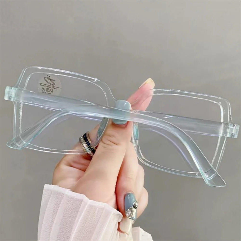 New Fashion Anti-Blue Light Glasses – Stylish Square Reading Eyeglasses for Men & Women | Transparent Frame Optical Spectacle