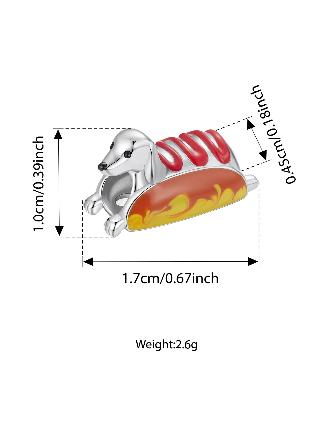 WOSTU 925 Sterling Silver Pet Dog Charm Pomeranian Yorkshire Terrier Pendant for Women Bracelet