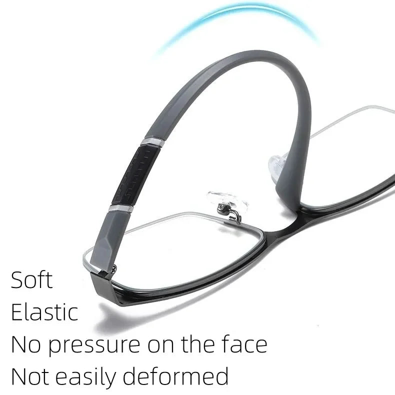 Metal Anti-Blue Light Reading Glasses for Men – Business Farsighted Eyewear Diopter 0 to +4.0