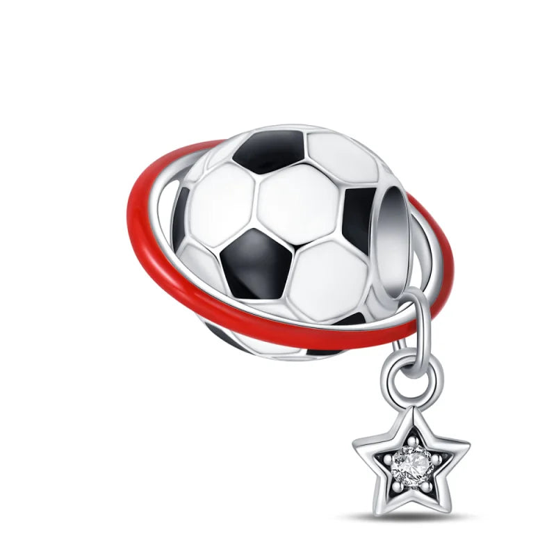 925 Sterling Silver Soccer Trophy Jersey Charm Beads – Fits 3mm Bracelets DIY Jewelry