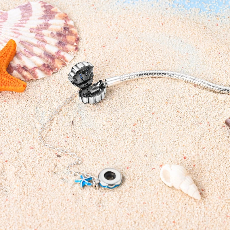 925 Sterling Silver Rainbow Leather Braided Bracelet | Eternal Love Stars & Moon Charm – DIY Women’s Beaded Jewelry Gift