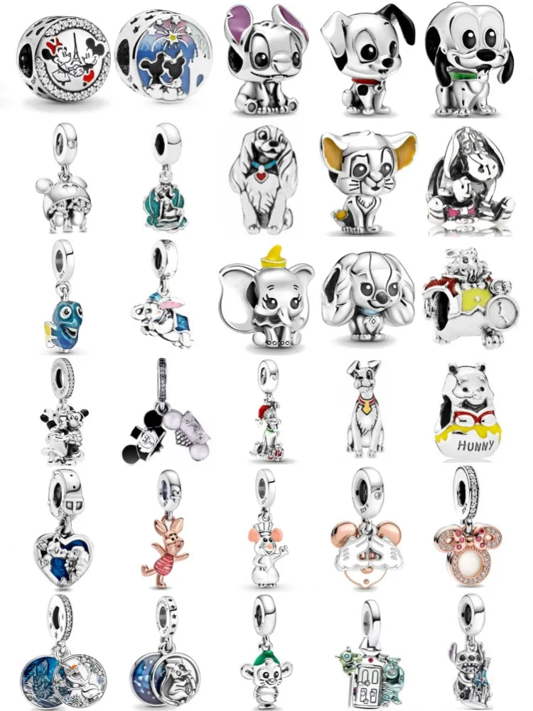 2025 Hot Selling 925 Silver Animal Beads | Elephant, Dog, Bear & Mouse Pendant for European Original Bracelets DIY Jewelry