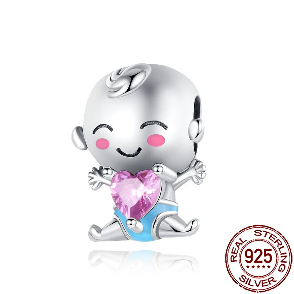 2025 New 925 Sterling Silver Family Love Heart Charm Beads | Sister, Daughter & Mother Pendant for Bracelets & DIY Jewelry
