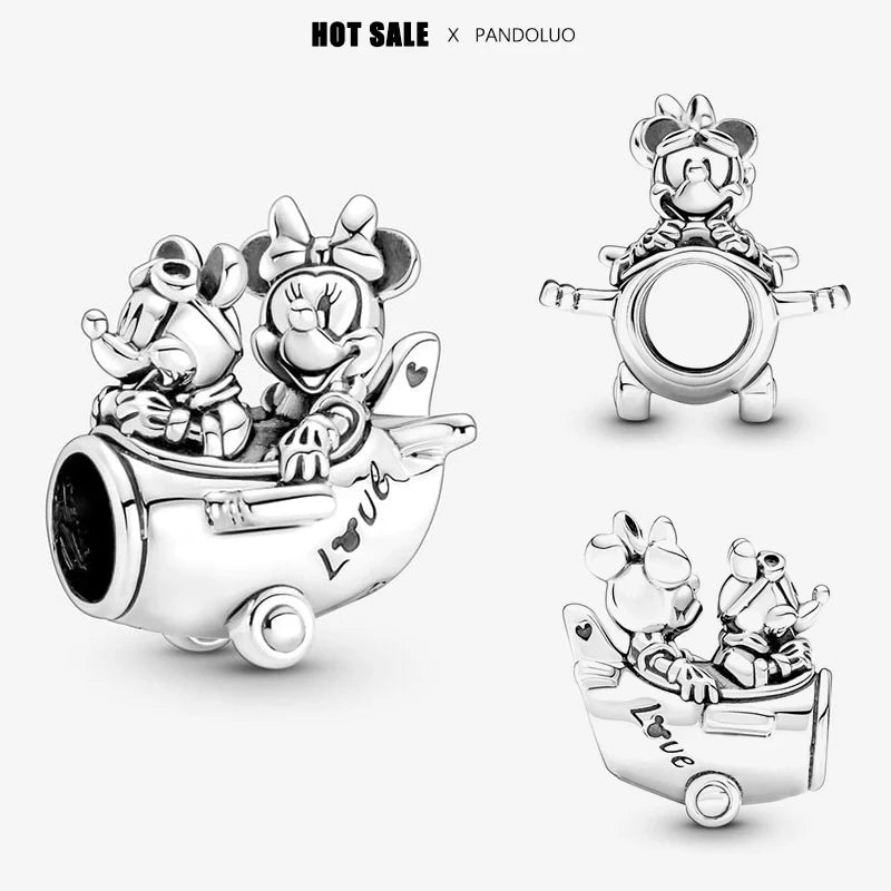 New Halloween Disney Cheshire Cat & Stitch Charm Beads – Fit Original Pandora Bracelet & Necklace, Women’s Holiday Jewelry Gift