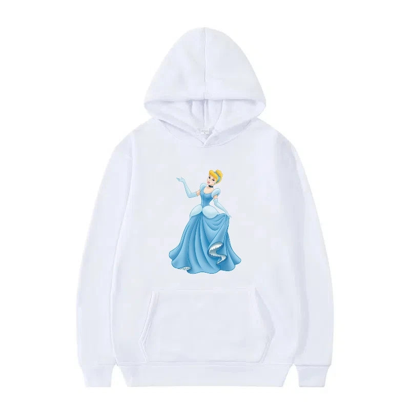 Disney Princess Graphic Hoodie | Y2K Sweet Style Long Sleeve Sweatshirt with Pockets for Women