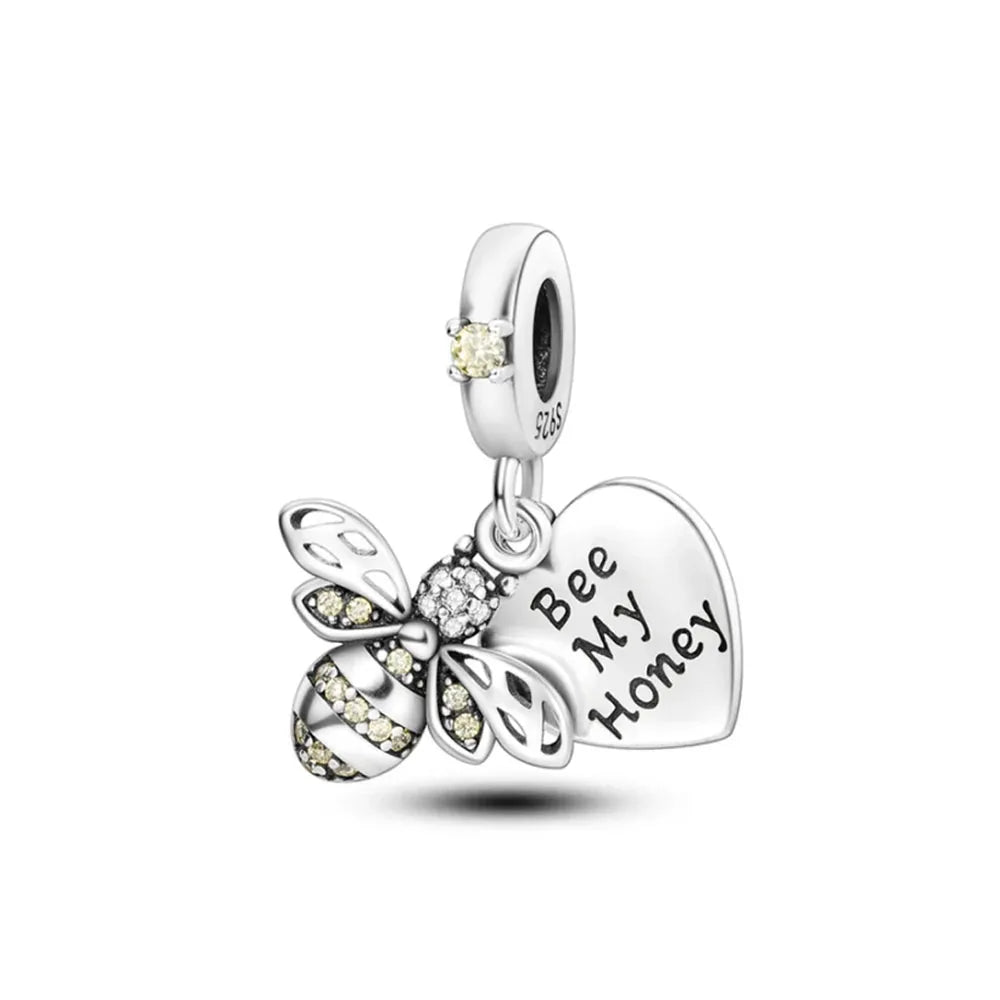 925 Sterling Silver Airplane, Leaf & Angel Charms | Painted Bead Pendants Fit Original European Bracelet DIY Jewelry