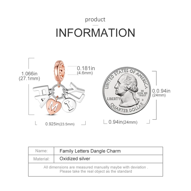 925 Sterling Silver Colorful Charms – Rose, Crown, Rainbow & Heart Dangle Beads Fit Pandora Bracelet & Necklace