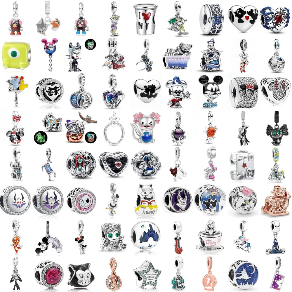 925 Sterling Silver Heart, Crab & Octopus Charms | Fit Original European Bracelet DIY Jewelry Accessories