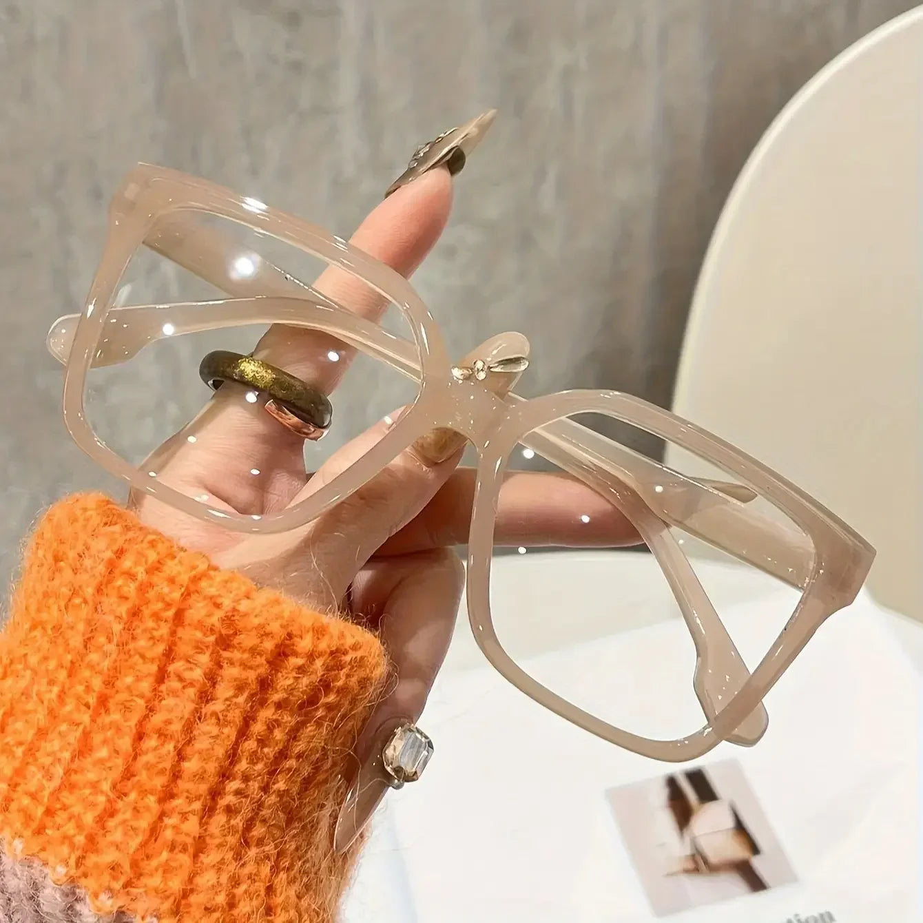 1Pc/2Pcs/3Pcs/4Pcs Elegant Geometric Glasses – Simple & Stylish Transparent Lenses | Daily Office & Reading Eyewear