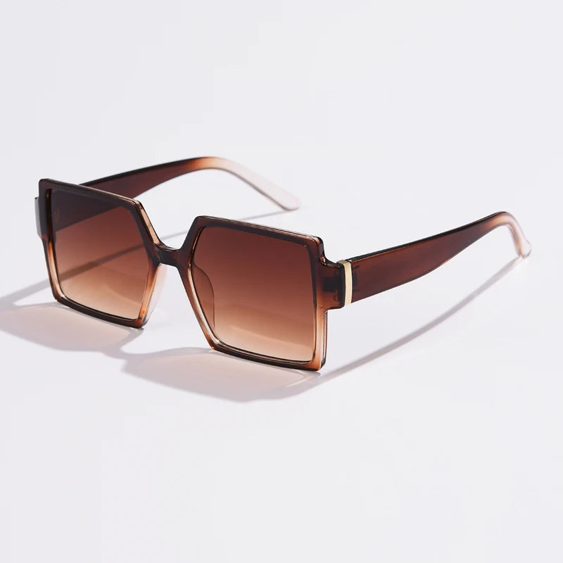 1/2pcs Vintage Large Frame Square Sunglasses for Women – Retro Brand Big Frame Sun Glasses | Black Fashion Gradient Eyeglasses