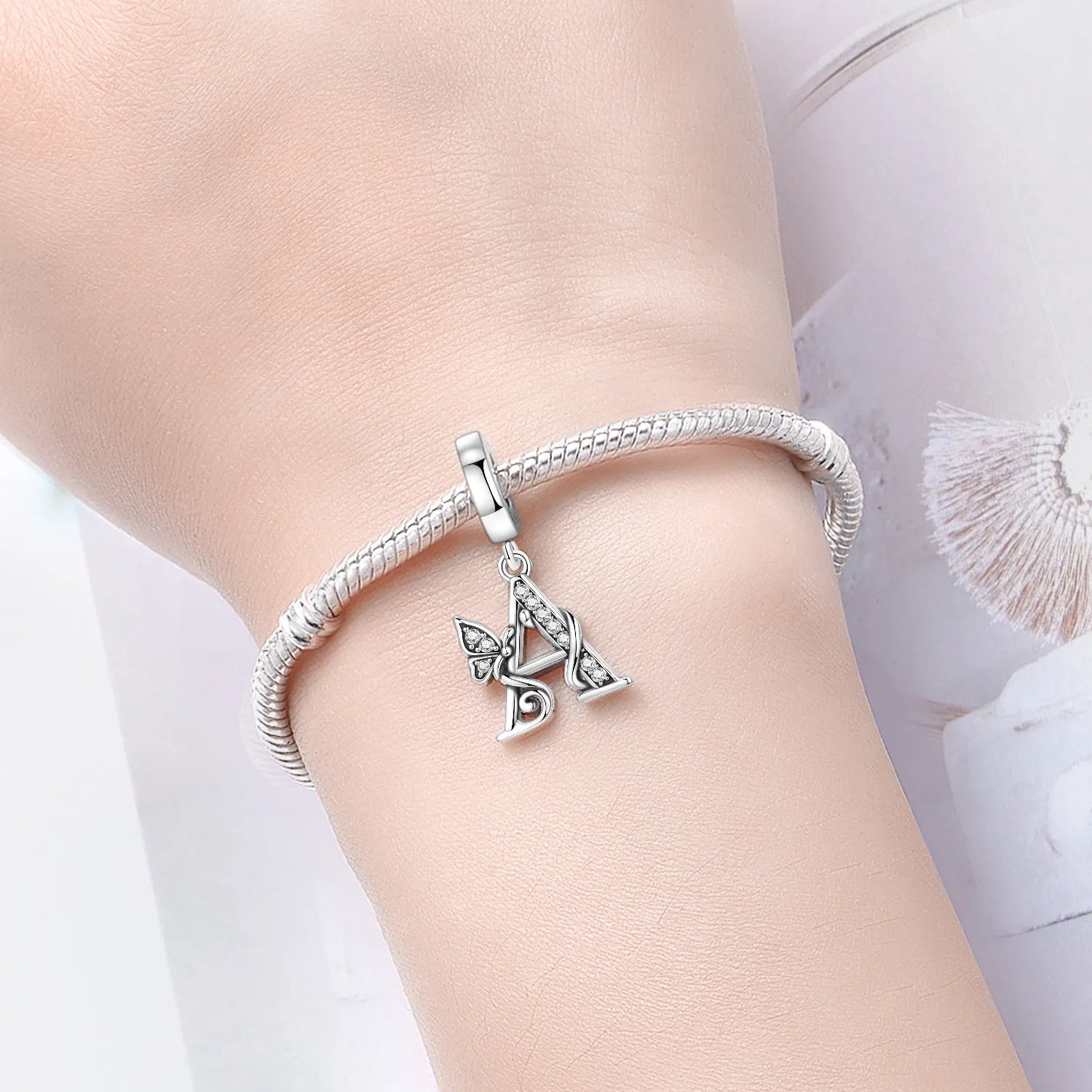 Original S925 Sterling Silver Butterfly & A-Z Letter Beads – DIY Bracelet & Necklace Jewelry