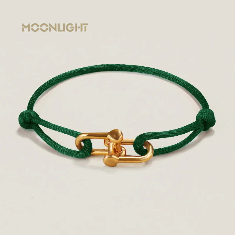 MOONLIGHT Adjustable U-Shape Silk Rope Bracelet | Classic Women’s Charm Bracelet High Quality Jewelry Gift