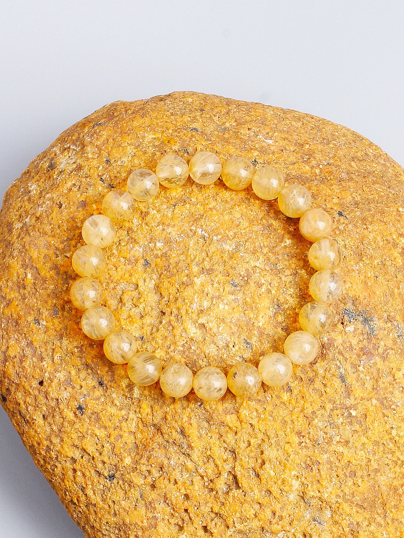 Natural Yellow Citrine Stone Bead Bracelet – Wealth, Success & Positive Energy Healing Crystal Jewelry Gift for Women