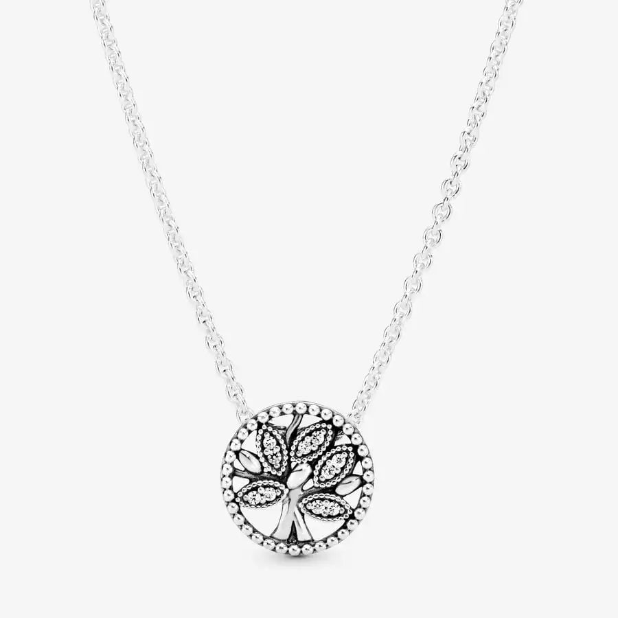 925 Sterling Silver Classic Sparkle Pendant Necklace | Adjustable Basic Chain for Women’s Jewelry Gift