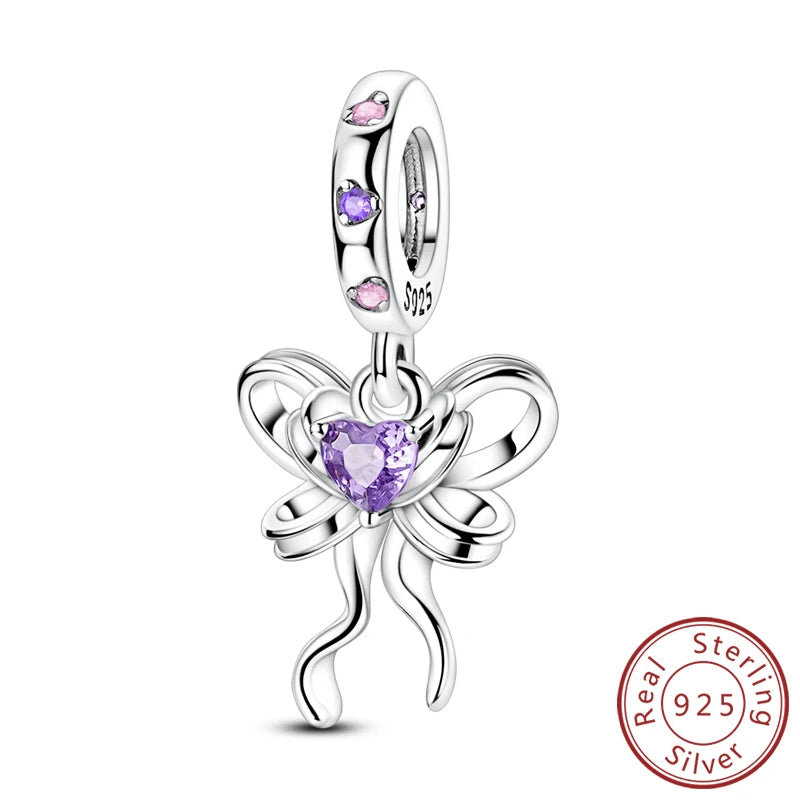 925 Sterling Silver Ballet Shoes & Perfume Bottle Charms | Bow Beads Fit Original Bracelet Pendant DIY Fine Jewelry for Women