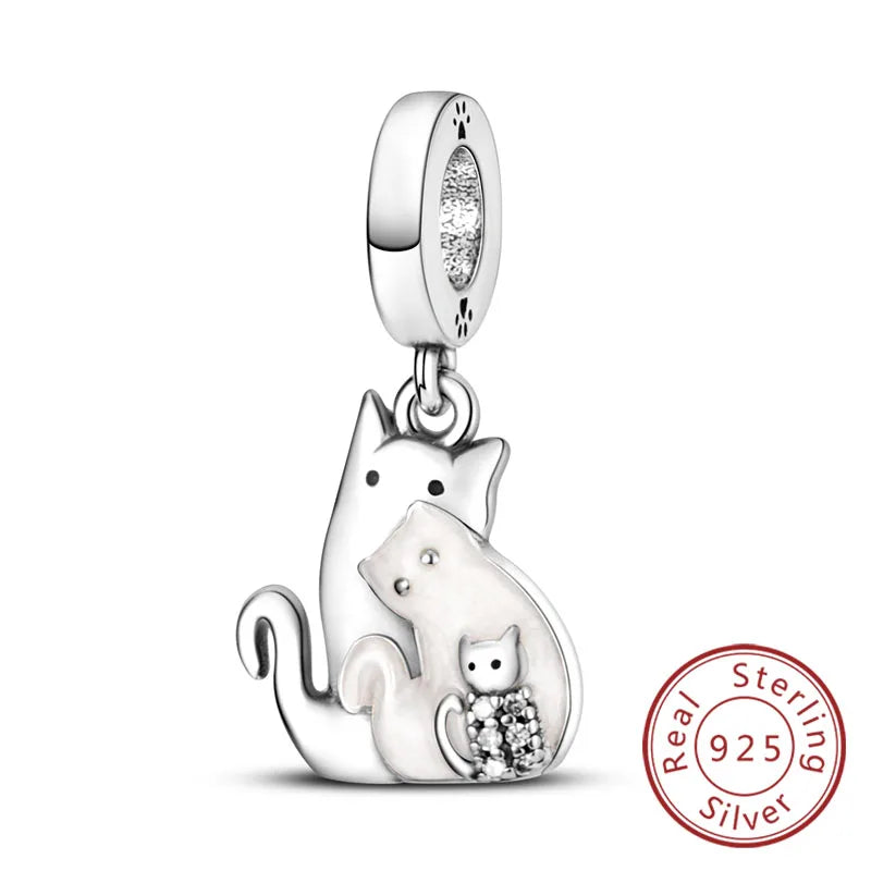 Cute Animal Puppy & Cat Charms | Fit Original 925 Sterling Silver Bracelet – DIY Women’s Fine Jewelry Beads