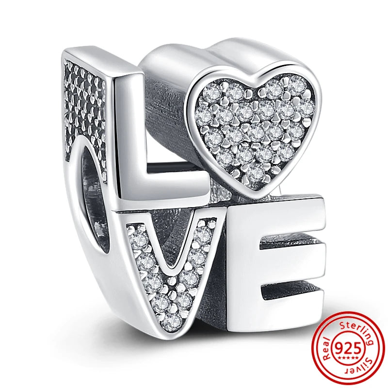 925 Sterling Silver Heart Pave Zircon Family Tree Charm | Fits Original Bracelet Women’s Luxury Jewelry Gift