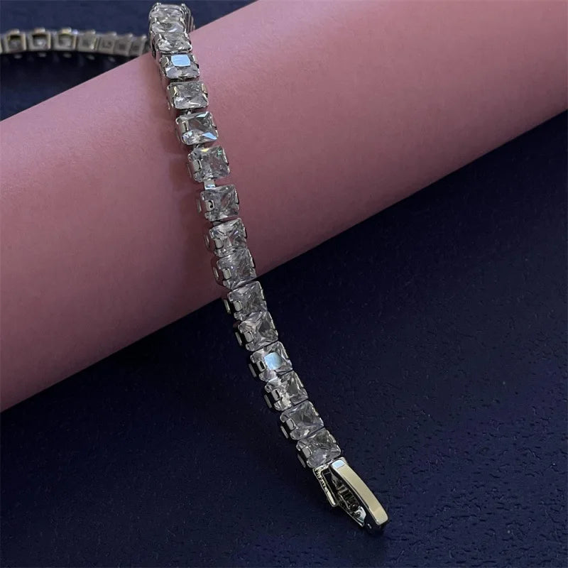 925 Sterling Silver 5MM White Zircon Bracelet | Women’s Fashion Jewelry