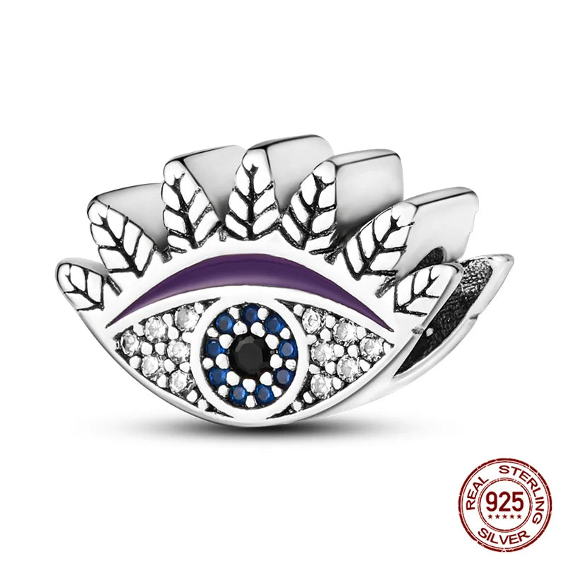 925 Sterling Silver Blue Zircon Evil Eye Charm | Original Devil Eye Series Bead Fits Pandora Bracelet – Women’s DIY Jewelry Gift