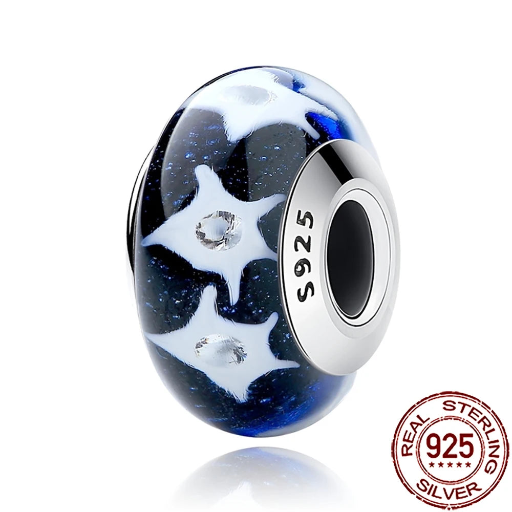 2025 New 925 Sterling Silver Colorful Murano Glass Beads | Fit Original Pandora Bracelet & Necklace DIY Jewelry