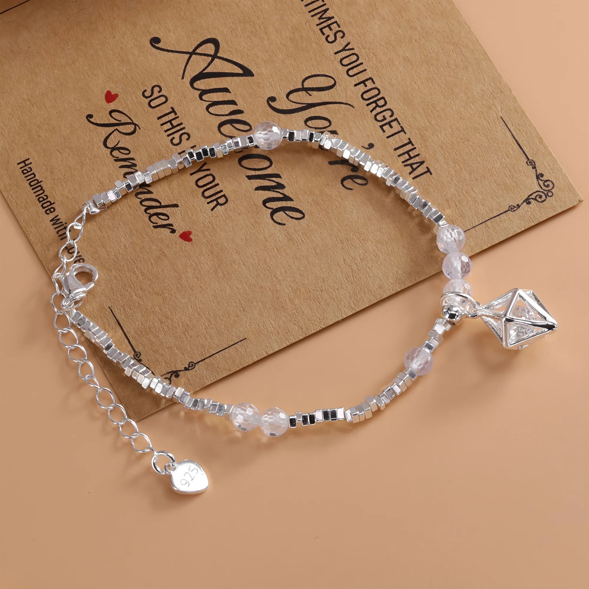 925 Sterling Silver Crushed Silver Bracelet – Irregular Jewelry for Women & Girls