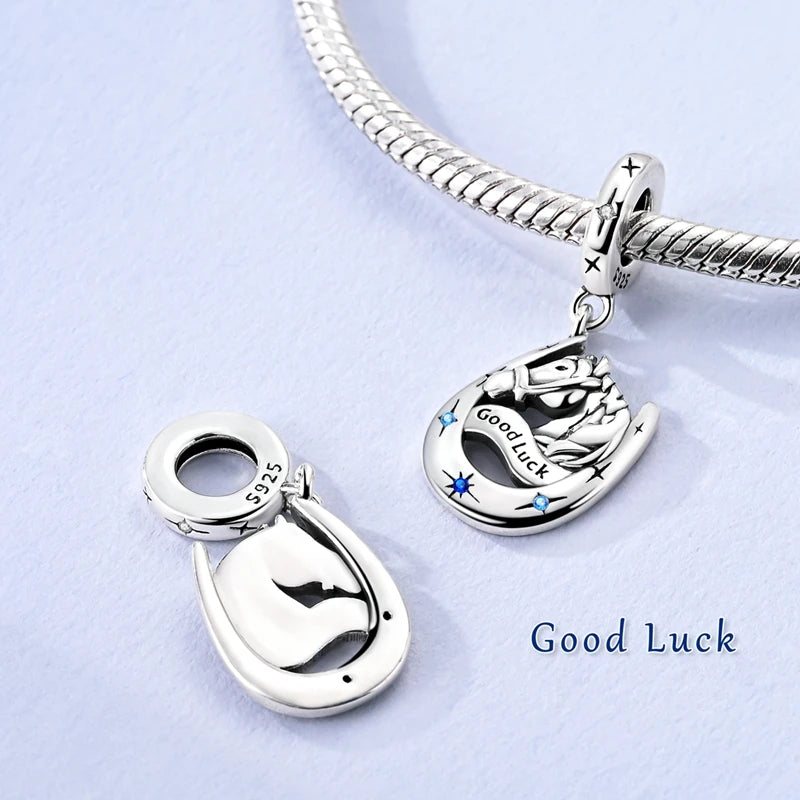 Original 925 Sterling Silver Charms – Mushroom, Unicorn, Wings & Pearl Beads for Women