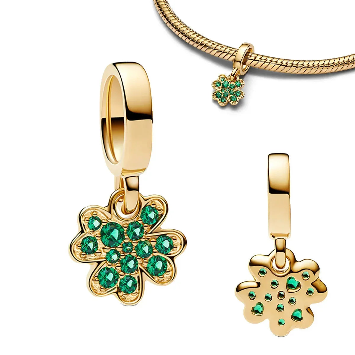 925 Sterling Silver Golden Charms – Horse, Lion, Castle Beads for Bracelet & Necklace DIY Jewelry