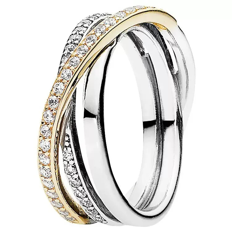 2025 New 100% Sterling Silver Romantic Heart Two-Tone Envelope Charm Ring | Luxurious Women’s High-Quality Jewelry