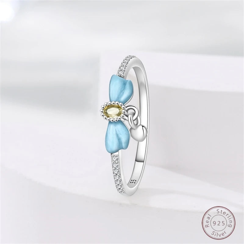 925 Sterling Silver Rings Collection | Bow, Heart, Sun, Moon & Star Zircon Rings for Women Jewelry Gift