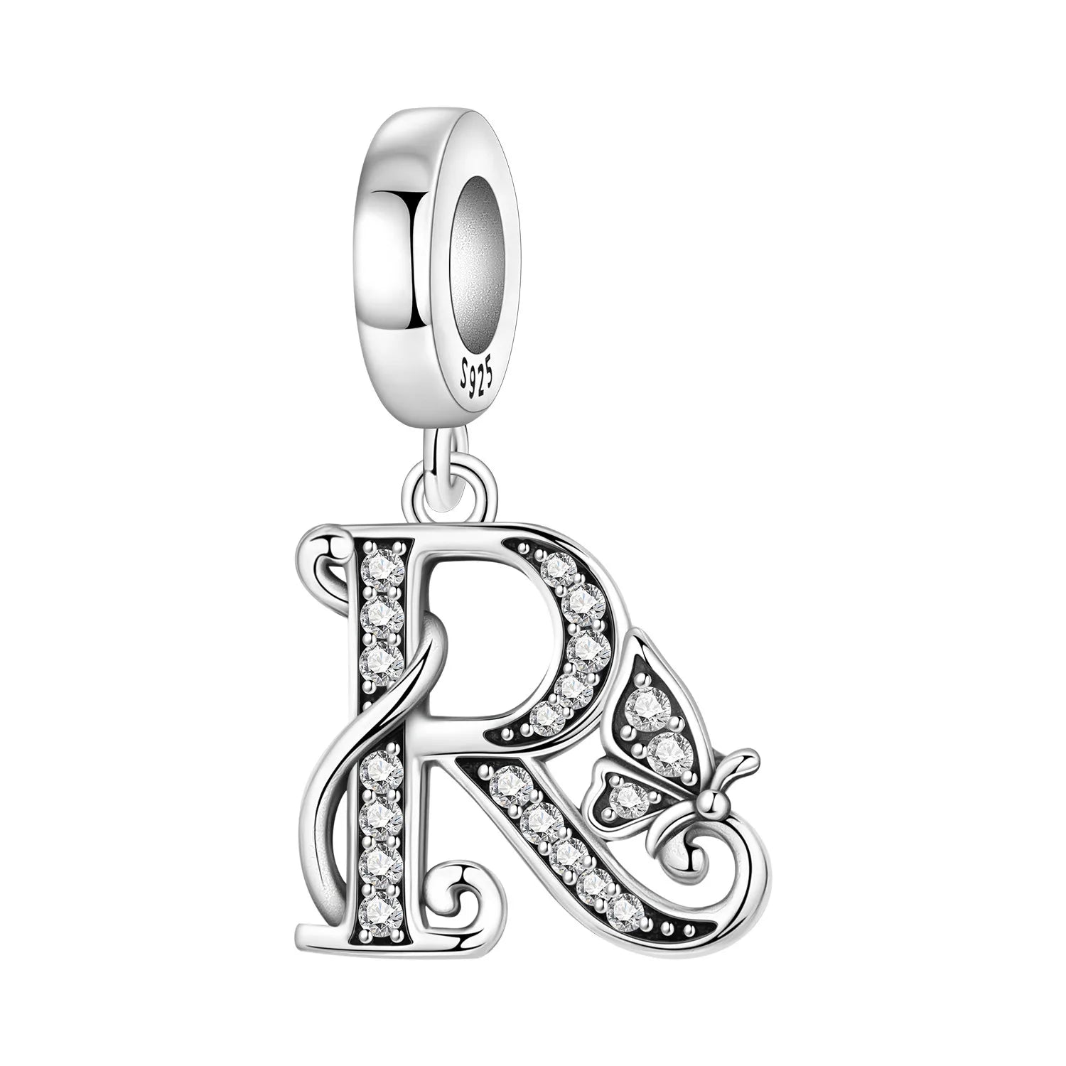 Original S925 Sterling Silver Butterfly & A-Z Letter Beads – DIY Bracelet & Necklace Jewelry