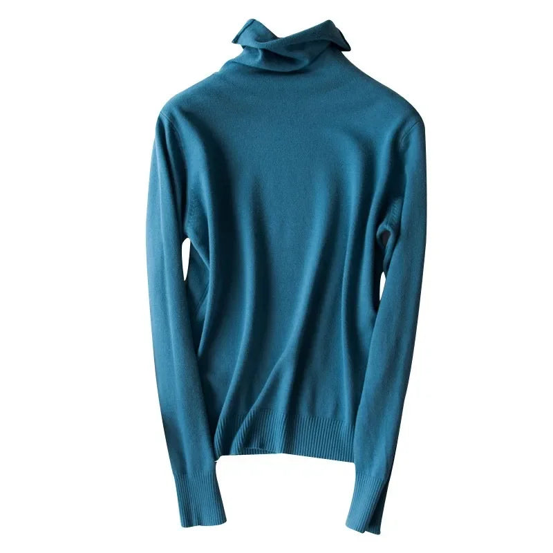 Women’s Autumn Winter Turtleneck Sweater – Slim Fit Korean Fashion Long Sleeve Pullover Knitwear ❄️🌿