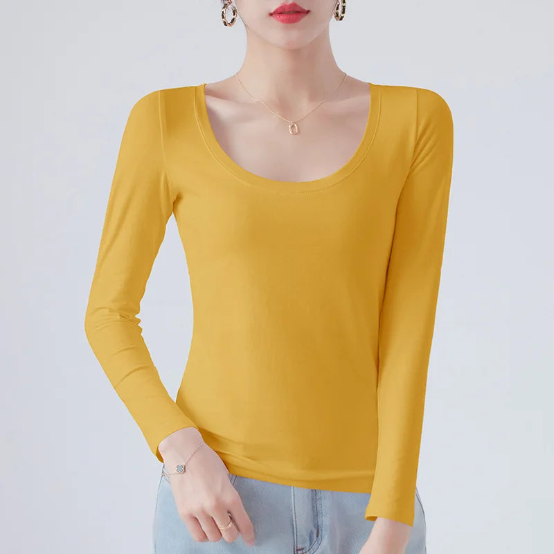 MRMT 2025 Women’s Slim Fit Long Sleeve T-Shirt – 95% Pure Cotton White Top for Women