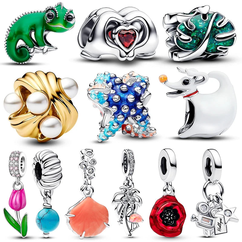 925 Sterling Silver Disney Green Lizard Charm | Fits Original Bracelet & Necklace Women Luxury DIY Jewelry Gift