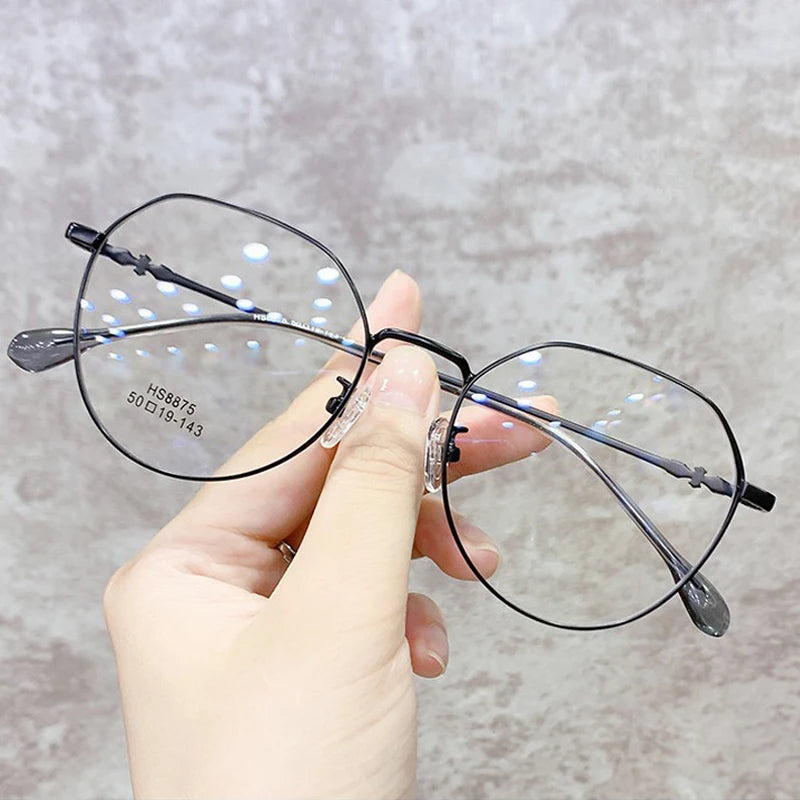 Anti Blue Light Metal Polygon Myopia Glasses – Unisex Computer Optical Eyeglasses for Women & Men | Goggle Style